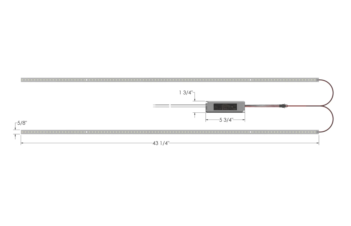 Optilumen 4-Foot Fluorescent to LED Ceiling Light Fixture Retrofit Kit 4000 Kelvin 40 Watts