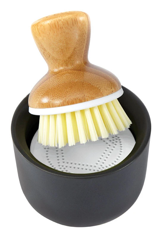 White Foaming Dish Brush with Ergonomic Handle for Effective Cleaning