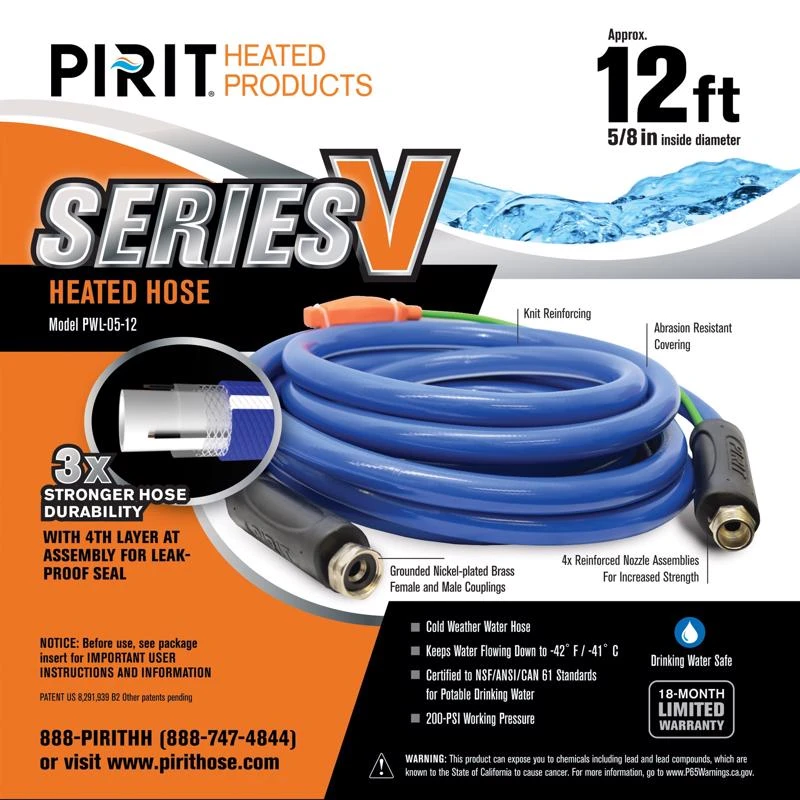Heated Garden Hose 12 Feet with Insulated Design for Cold Weather Use