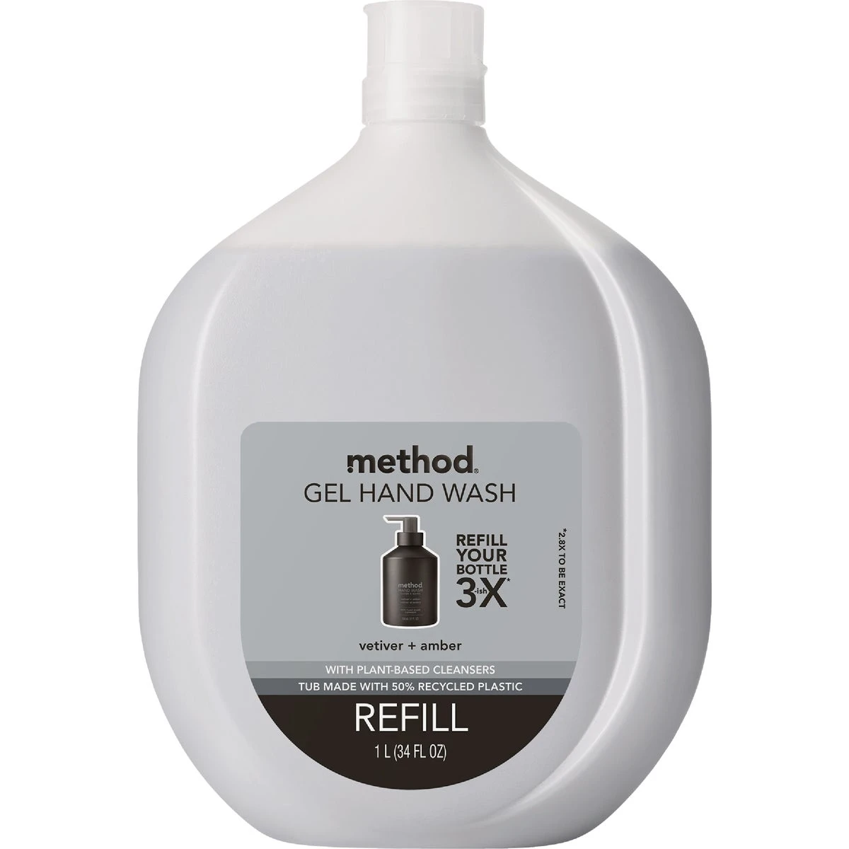 34 Oz. Vetiver & Amber Gel Hand Wash - Biodegradable And Refillable