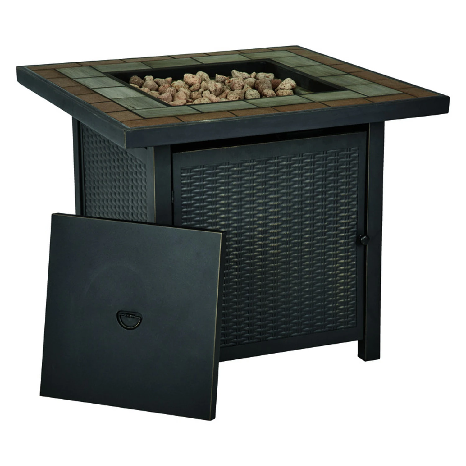 30 In. W Steel Square Propane Fire Pit With 50000 Btu Output