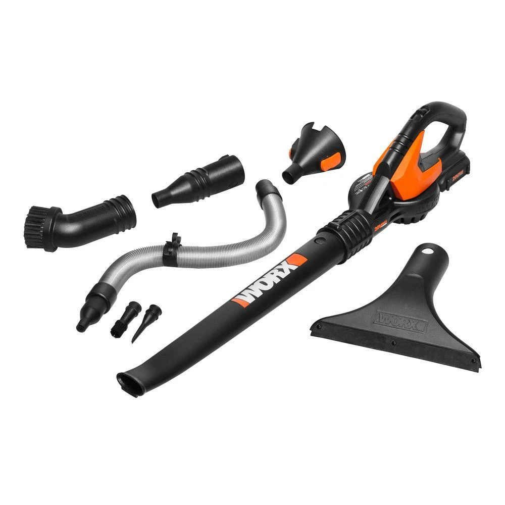 Cordless Leaf Blower, 120 Mph Air Speed, 20-volt Lithium-ion Battery With Accessories