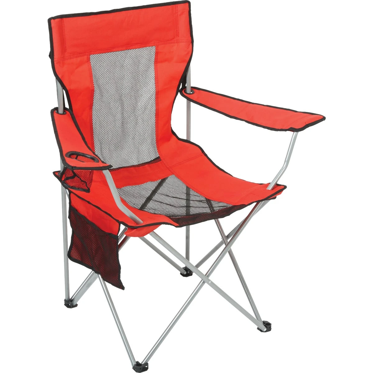 Red Polyester Mesh Folding Camp Chair With Carrying Bag Ac2315n-1