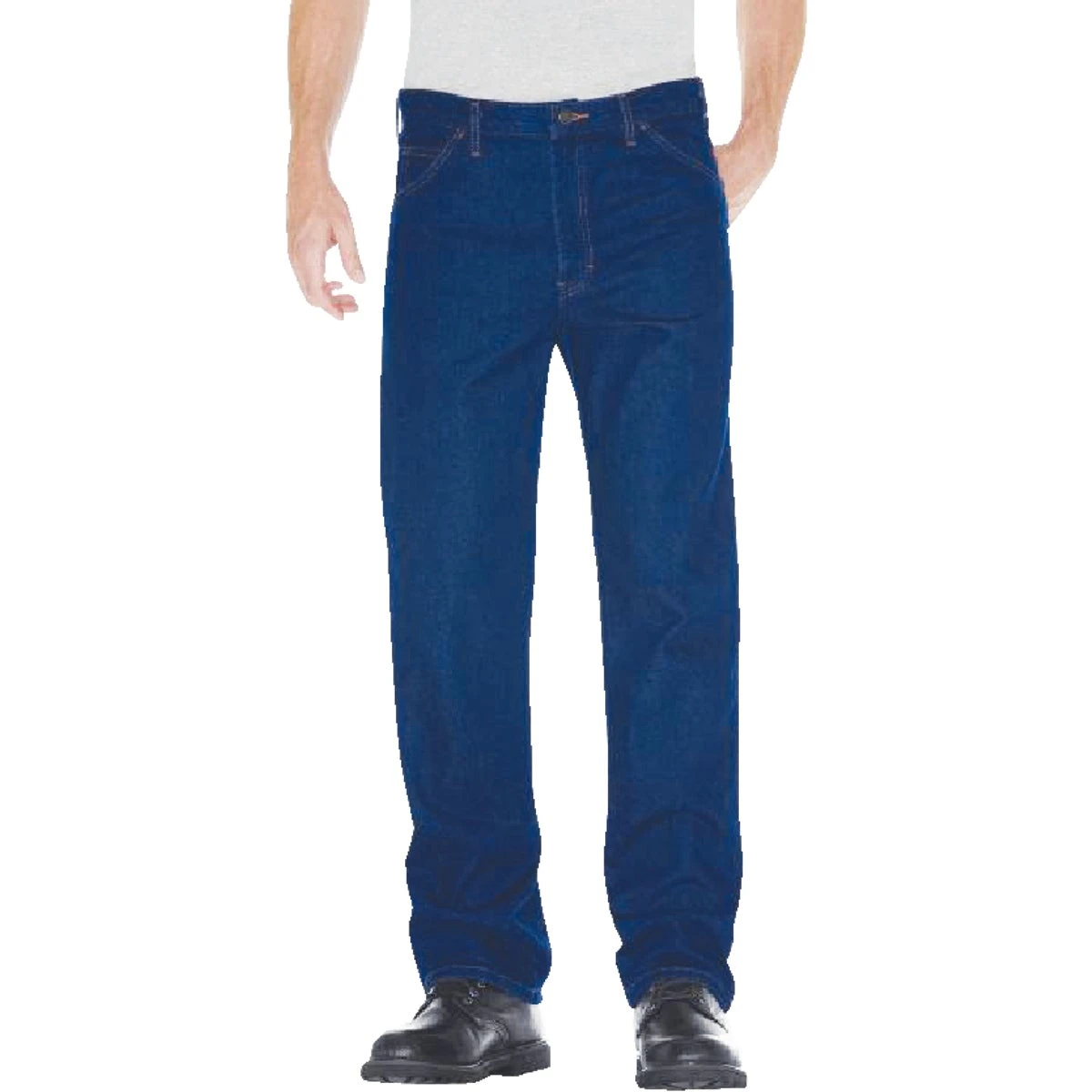 Men's 5-Pocket Jeans in Rinsed Denim, Regular Fit, Size 36 by 30 Inches