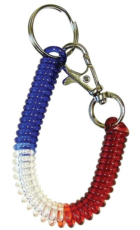 Hy-ko 2go 1 In. Diameter Patriotic Keychain With Clip-on And Coiled Design