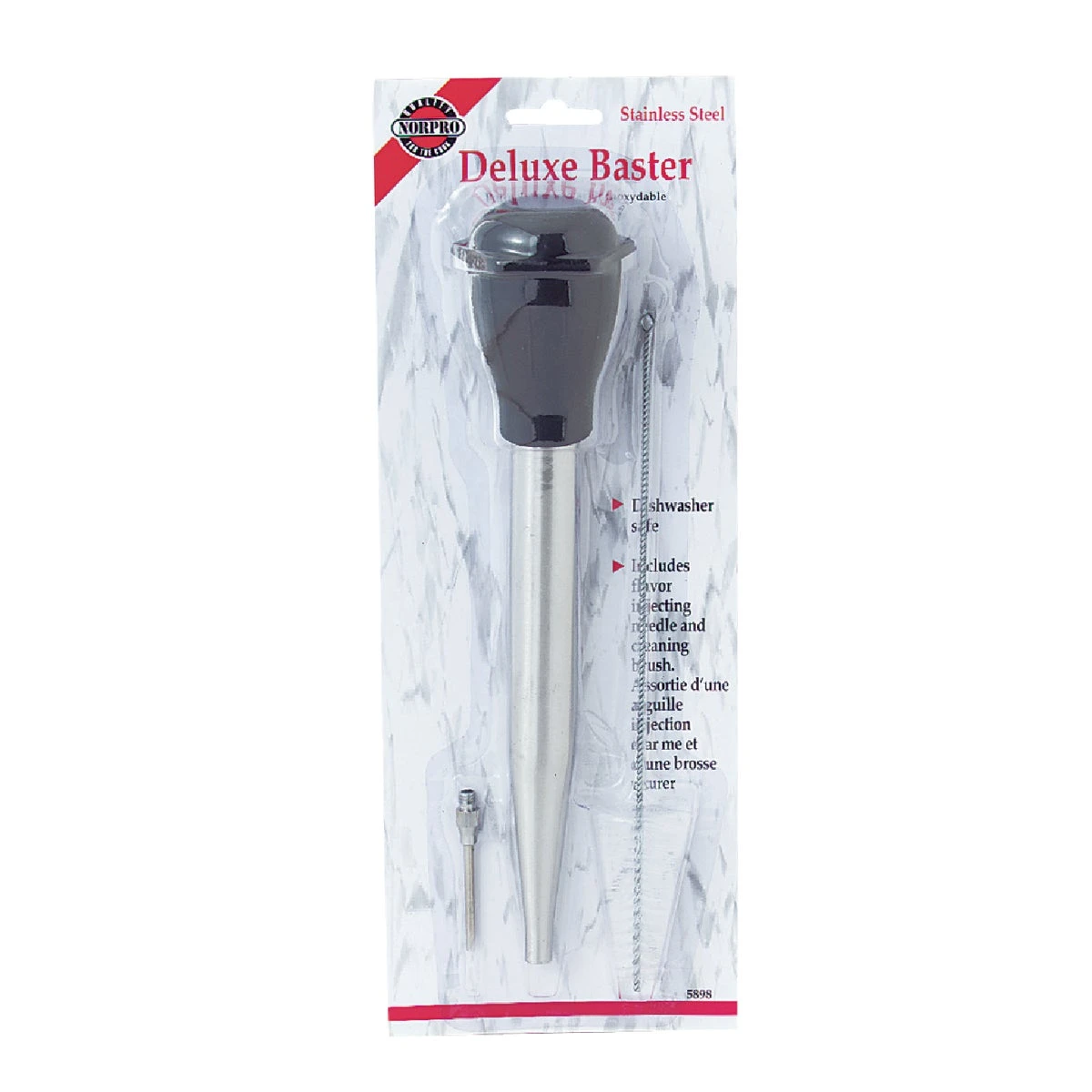 11 Inch Stainless Steel Baster With Flavor Injecting Needle And Cleaning Brush