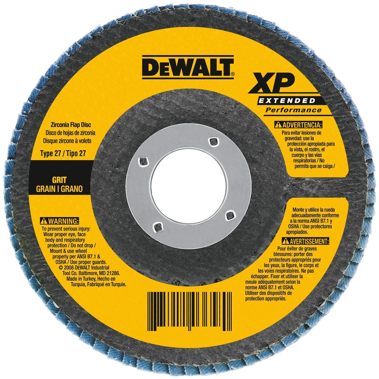 7 In. Zirconia Flap Disc Cut-off Wheel, 5/8-11 Arbor, 80 Grit
