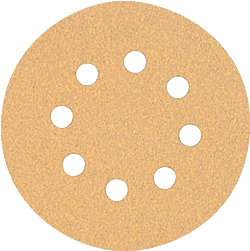 Hook-and-Loop Random Orbit Sandpaper, 5 In., 8-Hole, 80-Grit, 5-Pk.