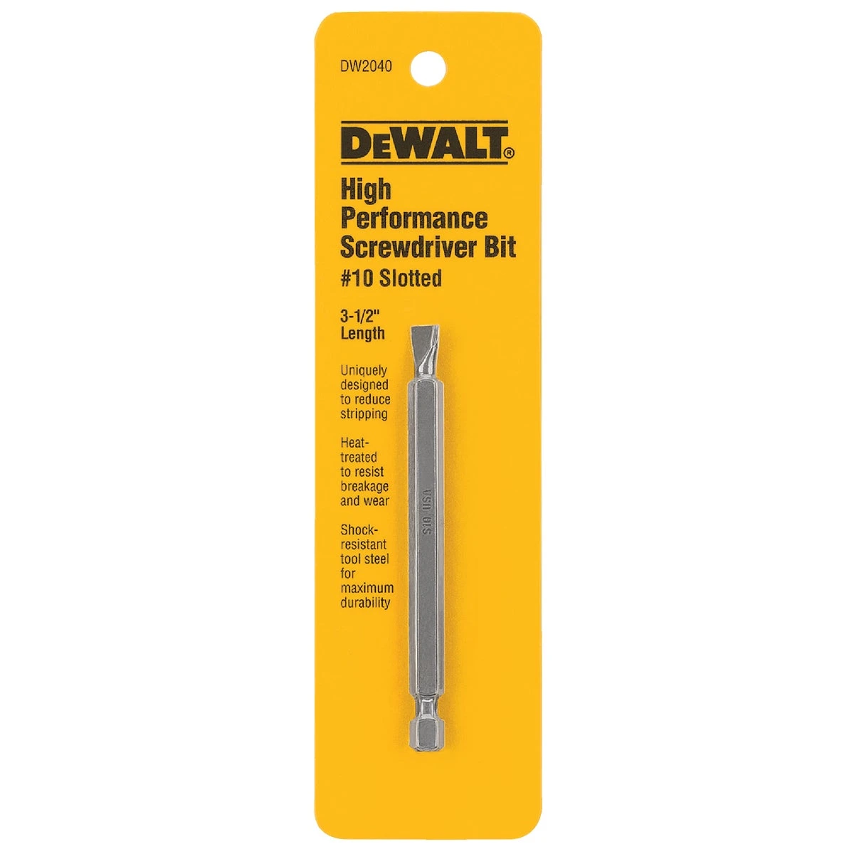 Slotted #10 3-1/2 In. 1/4 In. Power Screwdriver Bit