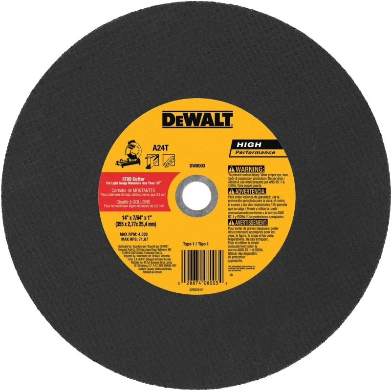 Hp Type 1 14 In. X 7/64 In. X 1 In. Metal Studs Cut-off Wheel