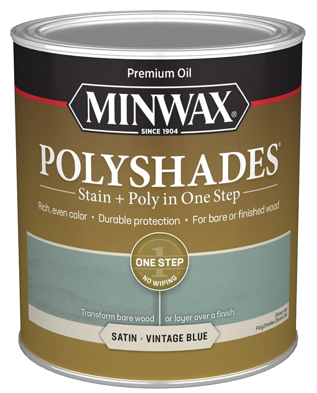 Polyshades Semi-transparent Satin Vintage Blue Stain/polyurethane Finish 1 Quart