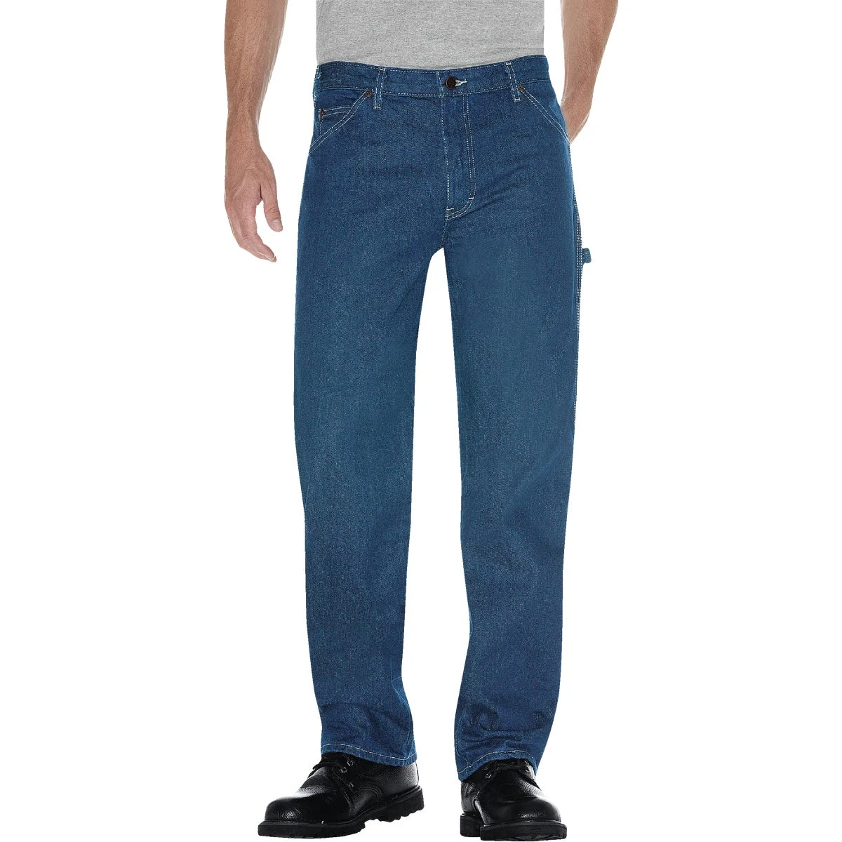Men's Carpenter Jeans Stonewash Denim Relaxed Fit Size 36 Waist by 32 Length