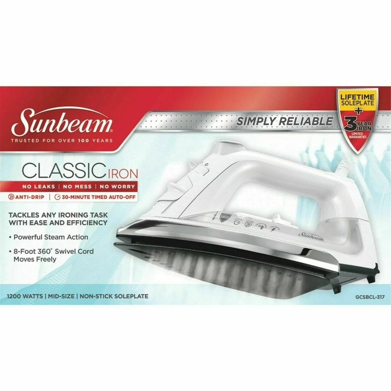 Classic Steam Iron With Timed Auto-off And Non-stick Soleplate