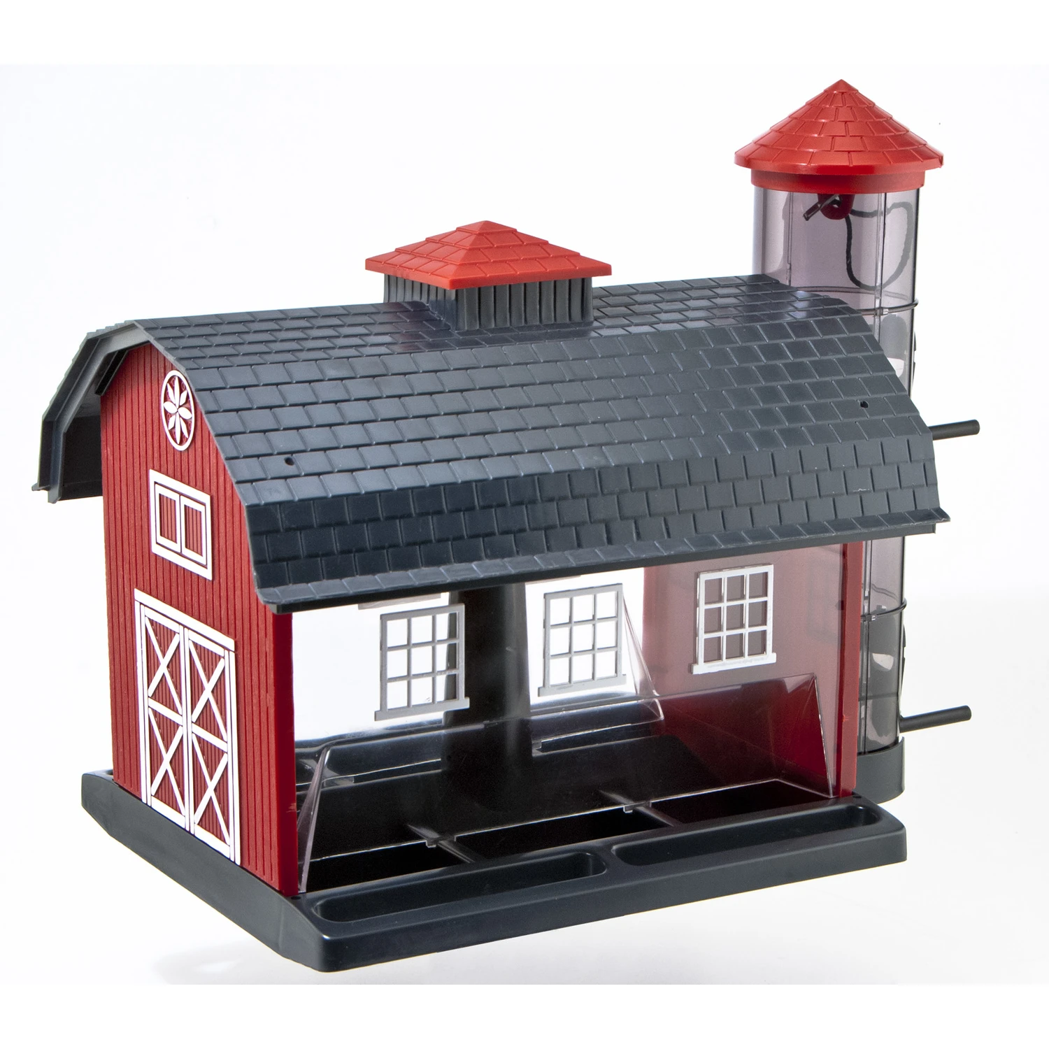 12-2/3 In. Red Barn Finch Thistle Combo Feeder, 7 Lb. Capacity