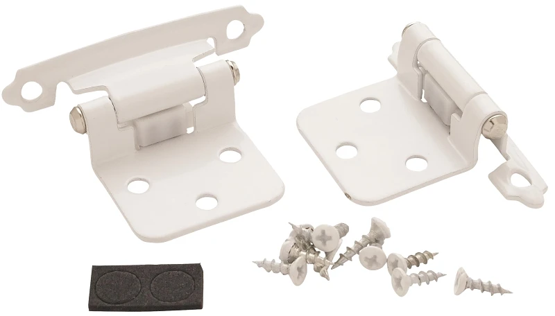 Amerock White Self-Closing Face Mount Variable Overlay Hinge (2-Pack)