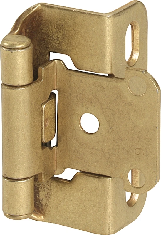 Amerock Burnished Brass Self-Closing Partial Wrap Overlay Hinge (2-Pack)