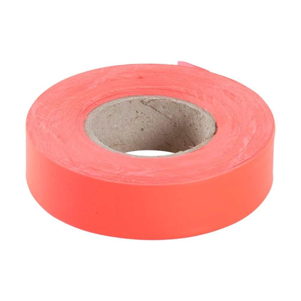 Fluorescent Orange Flagging Tape, 1-inch X 150-feet Roll For Outdoor Use