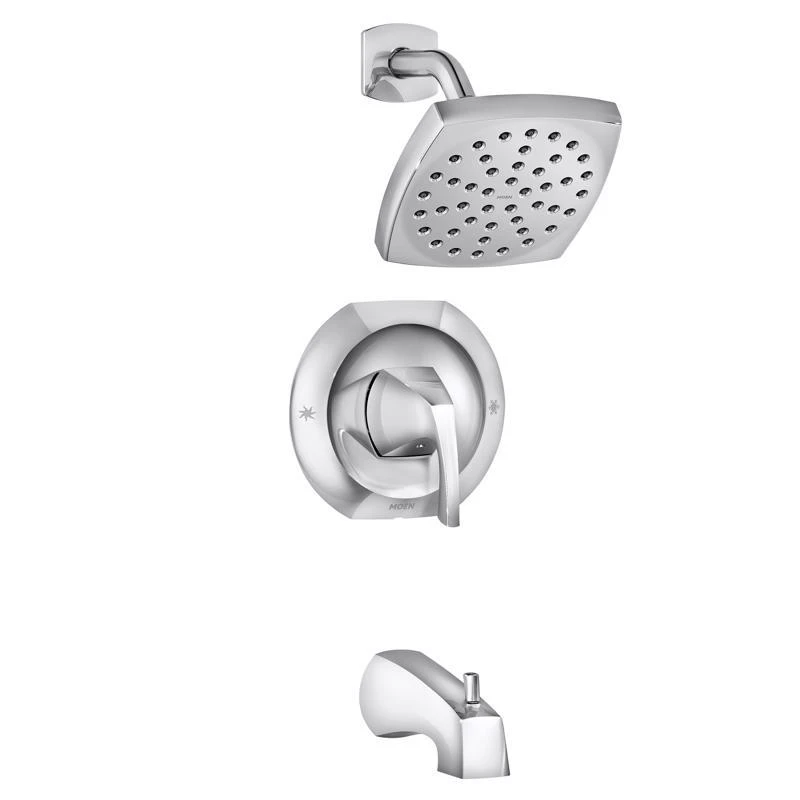 Lindor Posi-Temp Single Handle Tub and Shower Faucet with Spray Head in Chrome Finish