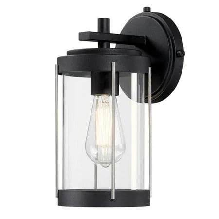 Kezia One Light Outdoor Wall Fixture Two-Tone Textured Black Finish