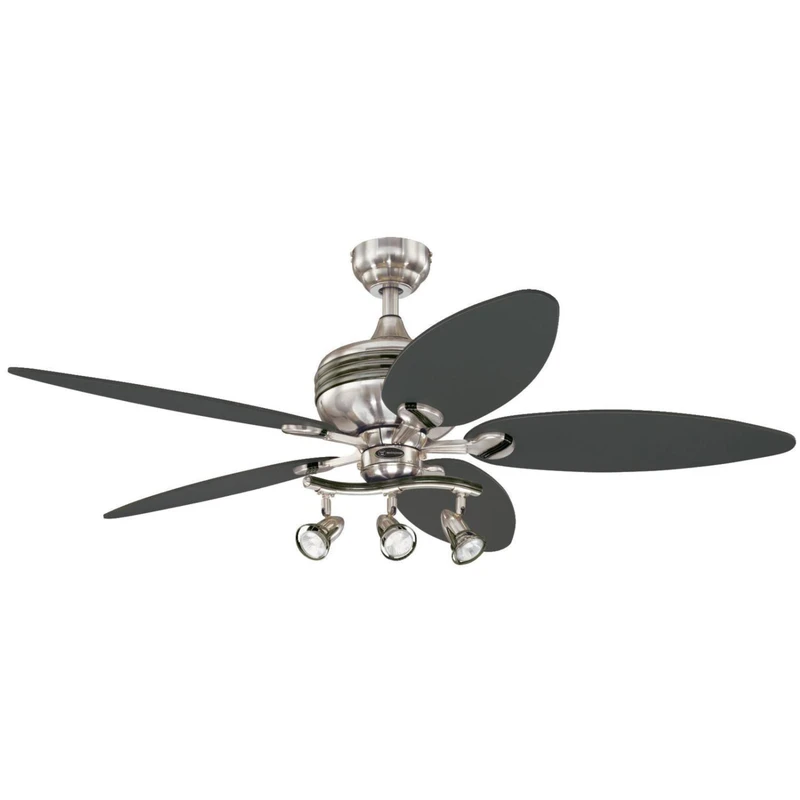 Xavier Ii 52-inch Ceiling Fan With Light Fixture, Brushed Nickel, 5 Blades