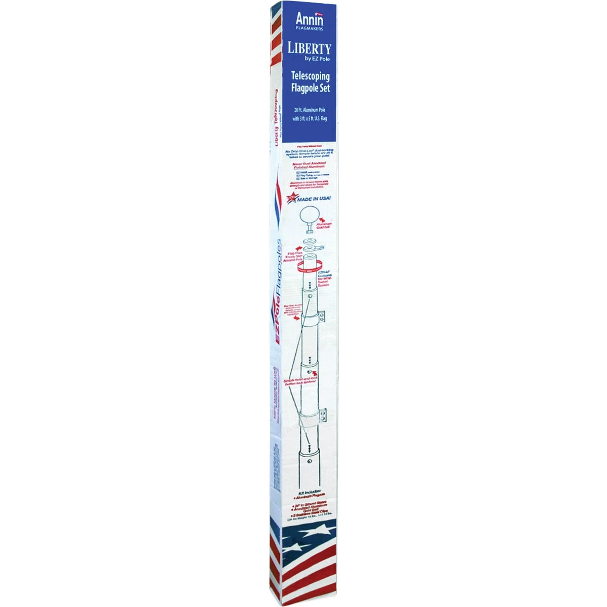 Liberty 3 Ft. X 5 Ft. Nylon American Flag & 21 Ft. Telescoping Pole Kit