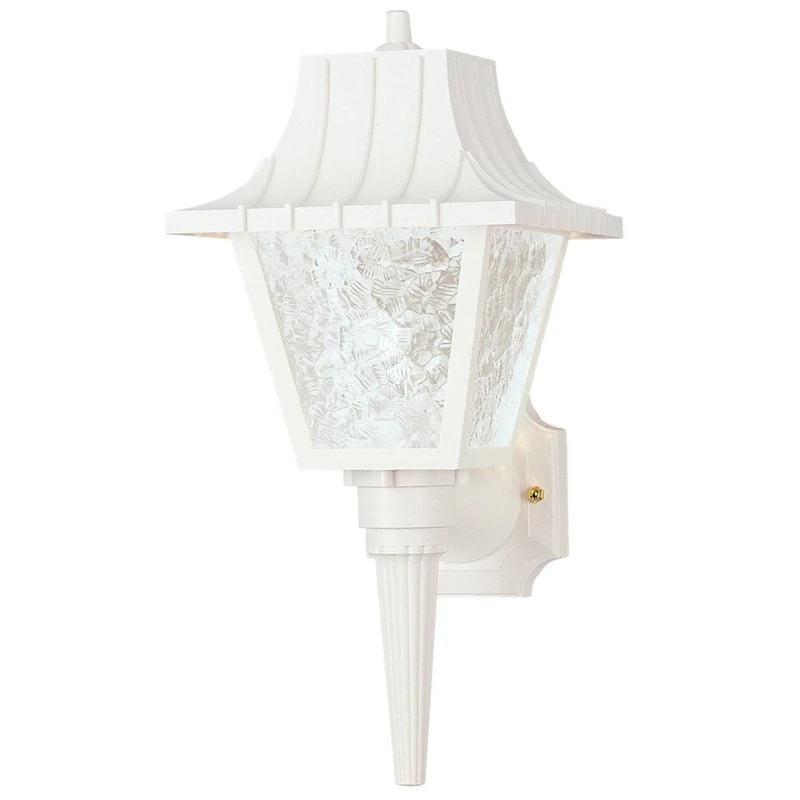 60-watt White Outdoor Wall Lantern With Removable Tail And Clear Acrylic Panels
