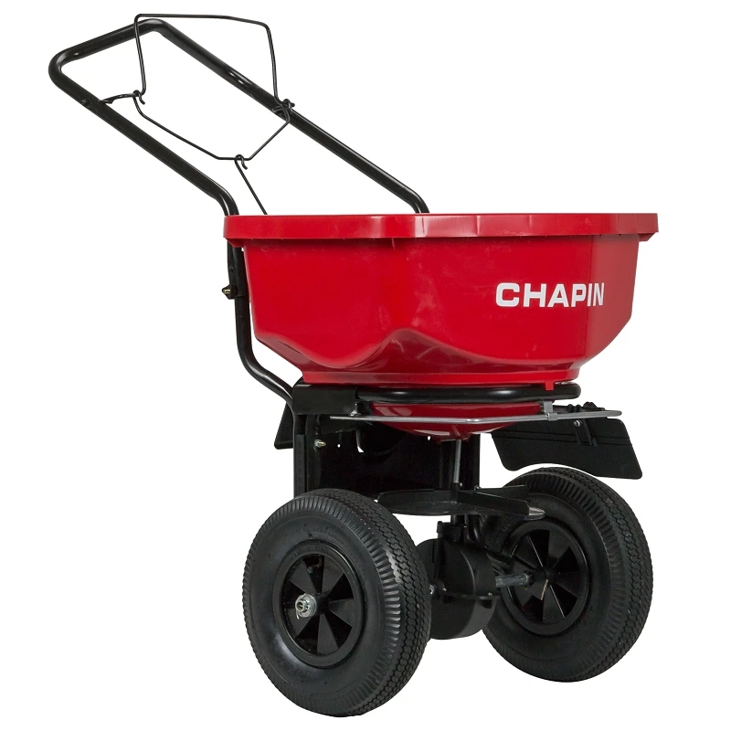 80 Lb. Broadcast Spreader With Pneumatic Tires And Adjustable Gate Dial
