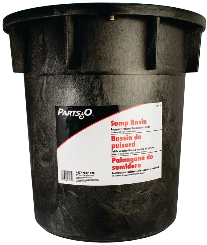 Sump Pump Basin, 18 X 22-inch, 20 Gallon Capacity, Rugged Foam Construction