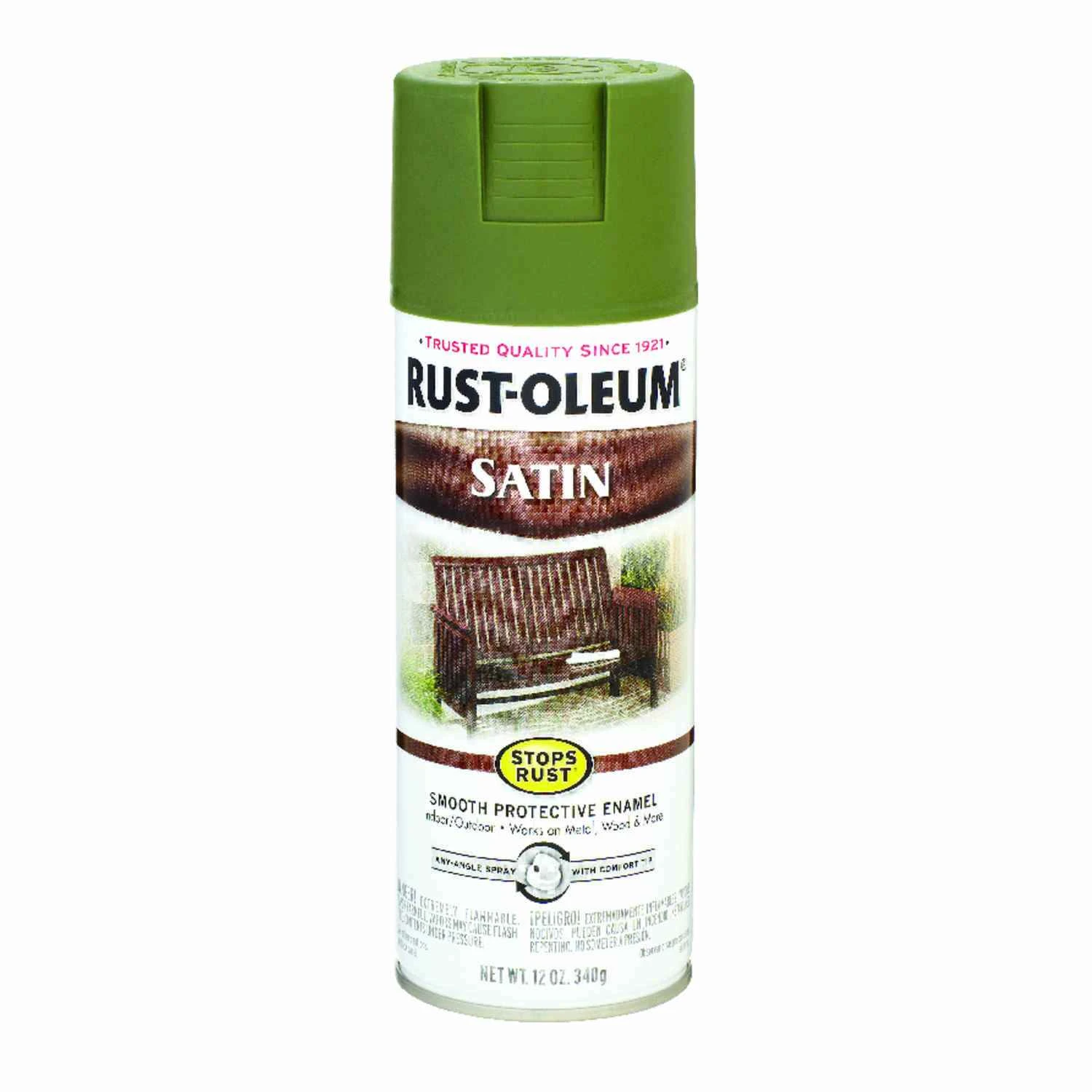 12 Ounce Sage Satin Spray Enamel Paint for Durable Protective Coating
