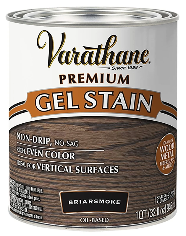 Premium Gel Wood Stain, Briarsmoke, 1 Quart - Non-drip Formula