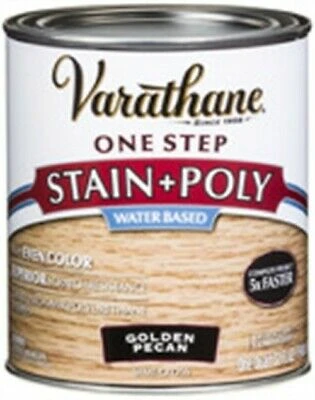 336347 Water-based Semi Gloss Golden Pecan Stain & Polyurethane, 1 Quart