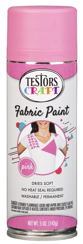 Craft Fabric Spray Paint, Pink, 5-ounce - Machine Washable, Soft Finish