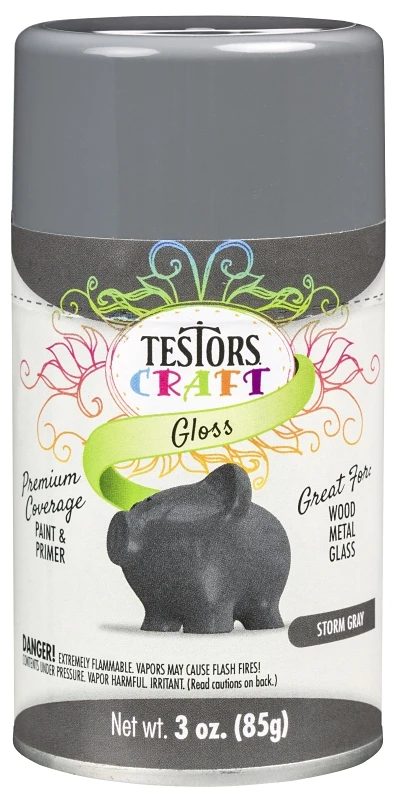 Craft Spray Paint, Storm Gray Gloss, 3-ounce Aerosol