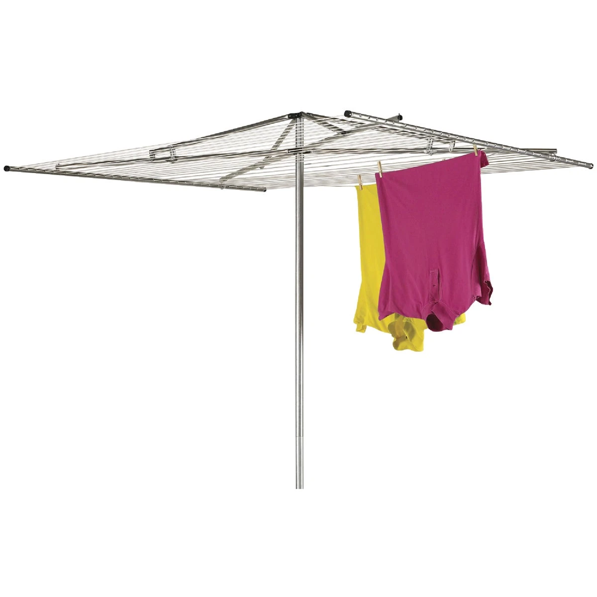 210 Foot Rope Arm Aluminum Outdoor Clothes Dryer with Durable Weather-Resistant Frame