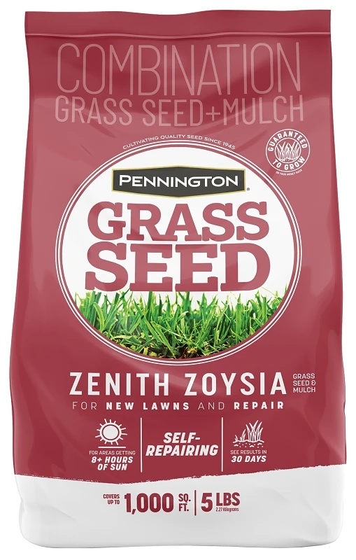 Zenith Zoysia Grass Seed With Bio-170 Organic Mulch, 5 Lbs.