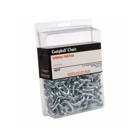 Single Jack Chain, Zinc-Plated Steel, #12 x 15 Ft.