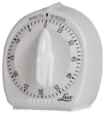 Mute Mder Mechanical Plastic Kitchen Timer - 60 Minute White Timer