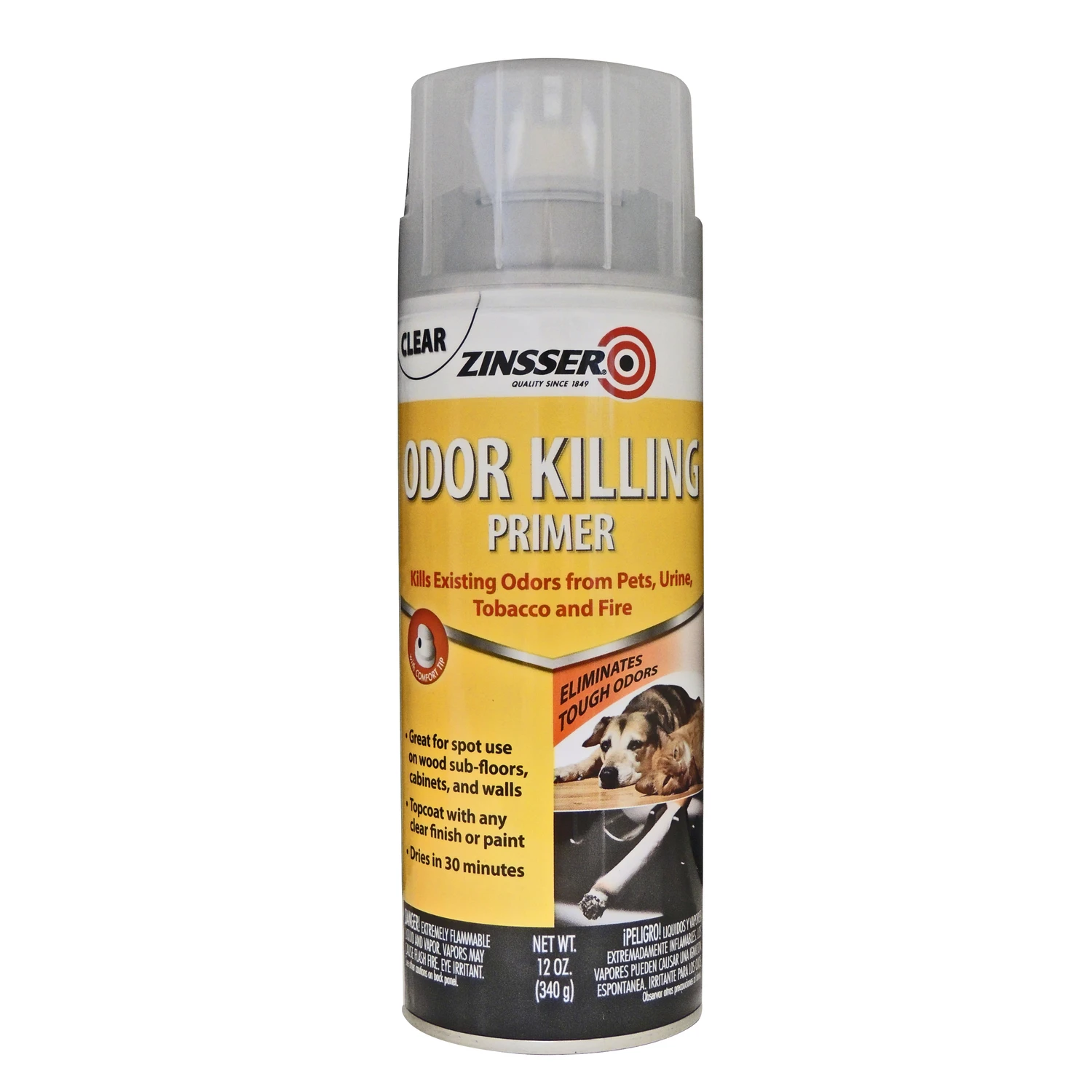 Clear Water-based Acrylic Odor Killing Primer 12 Oz - Low Odor, Fast Drying