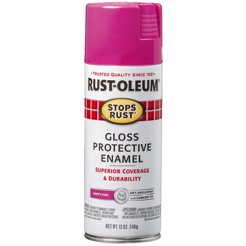 Stops Rust 12 Oz. Gloss Poppy Pink Spray Paint Protective Enamel