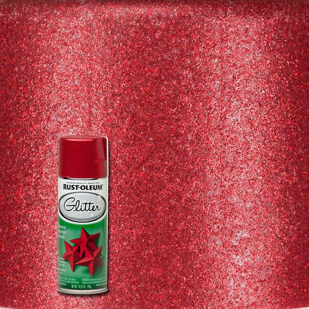 Specialty Red Glitter Spray Paint, 10.25 Oz. For Multi-surface Use
