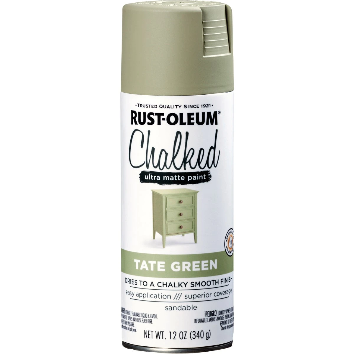 Chalked 12 Oz. Ultra Matte Spray Paint In Tate Green