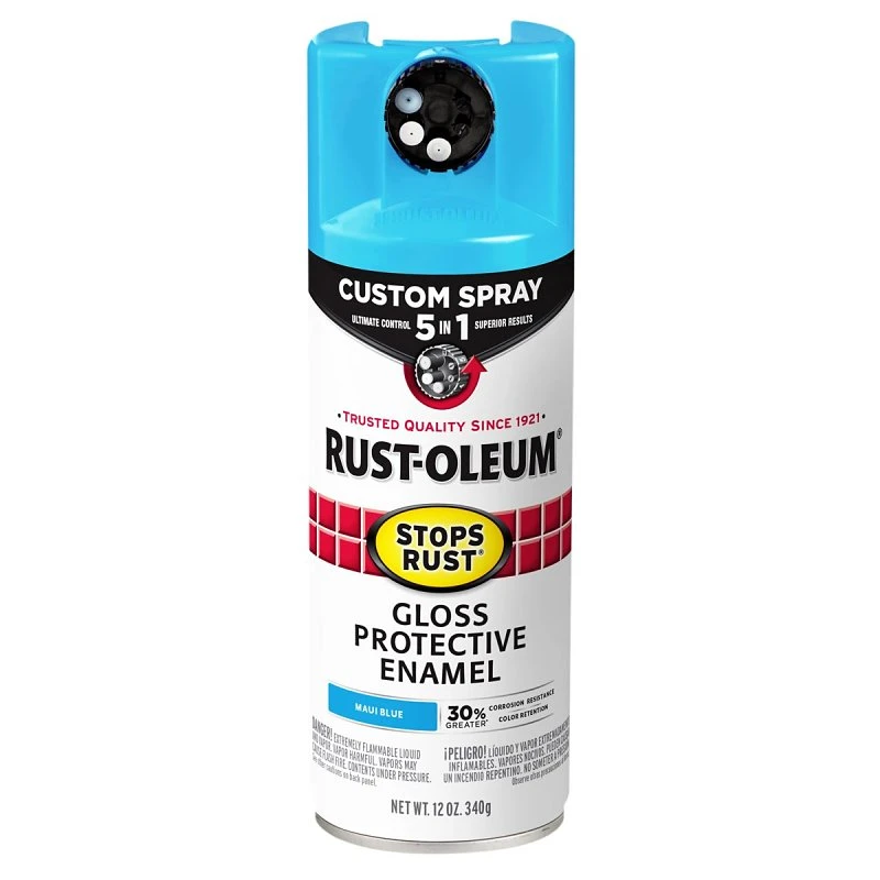 Stops Rust 5-in-1 Indoor/outdoor Gloss Blue Oil-based Protective Enamel Spray Paint 12 Oz.