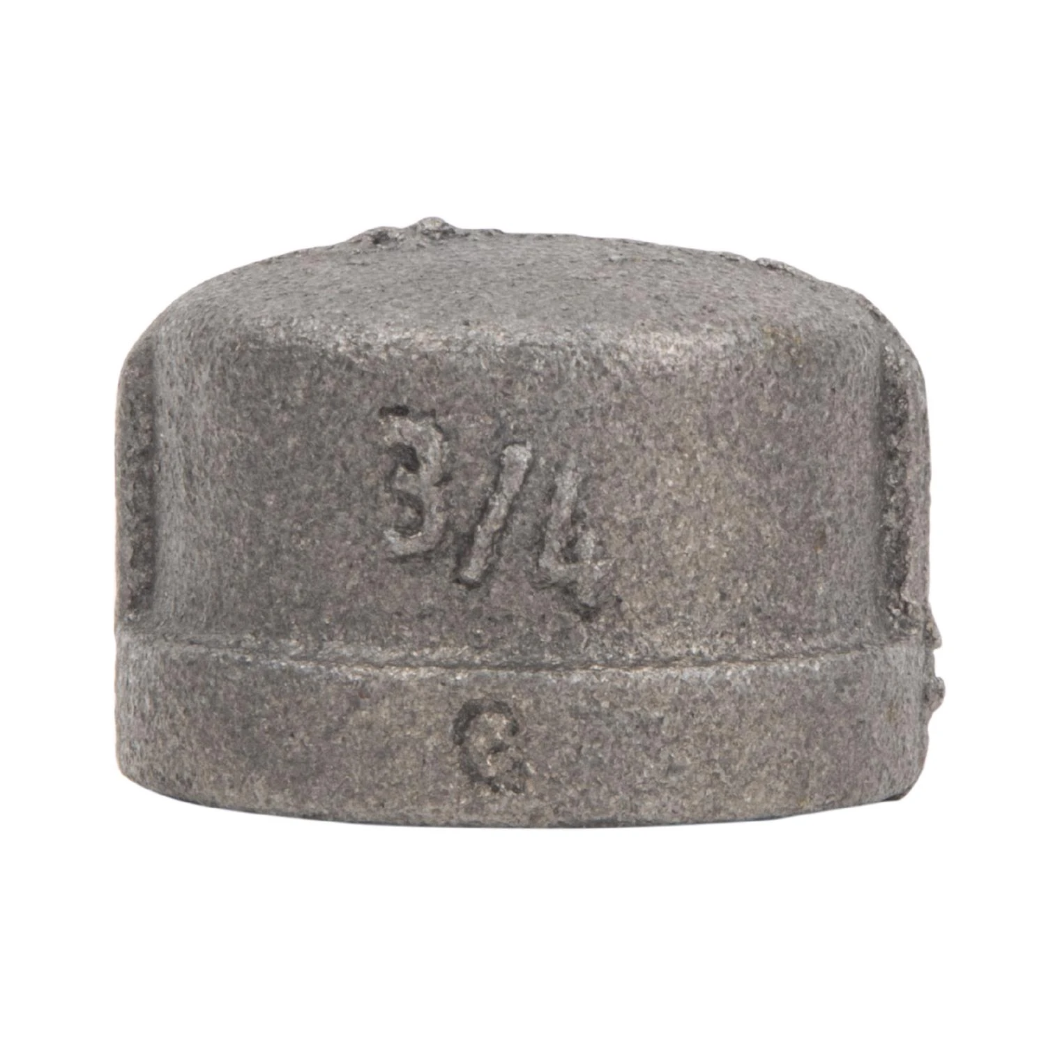 Three Quarter Inch Black Steel Pipe Cap for Threaded Pipe Ends