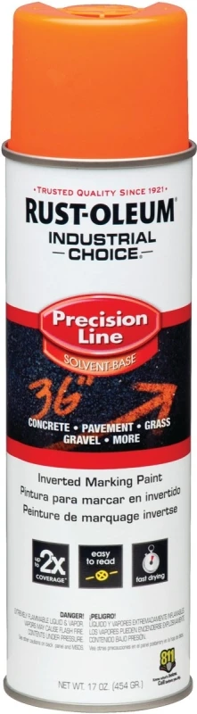 Industrial Choice Precision Line Marking Spray Paint, APWA Orange, 17 Ounce Can