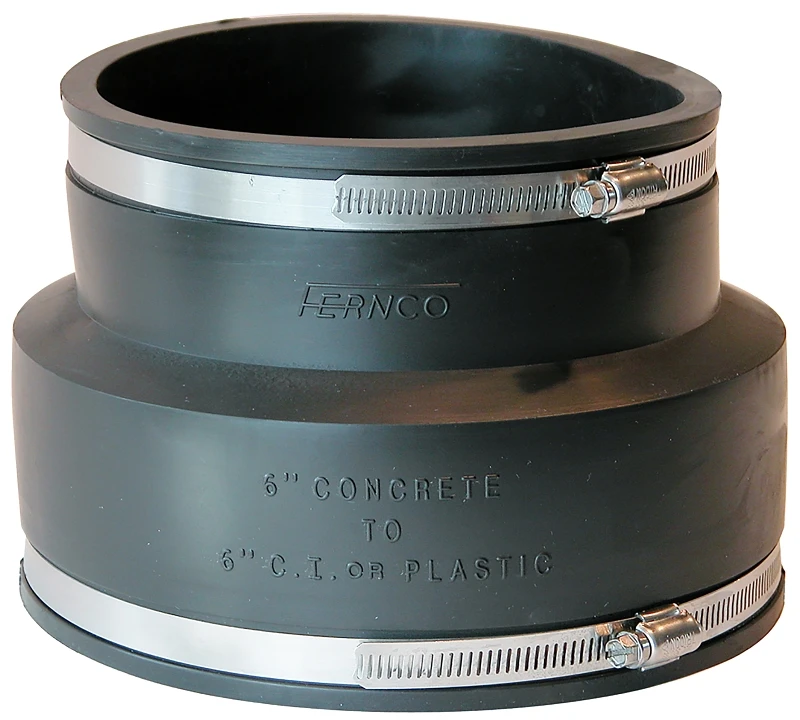 Flexible Coupling, 6 X 6 Inch For Concrete, Cast Iron, And Plastic