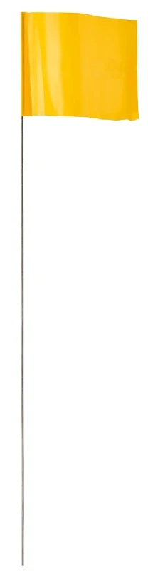 21 In. Steel Staff Yellow Marking Flags - Model 78-004