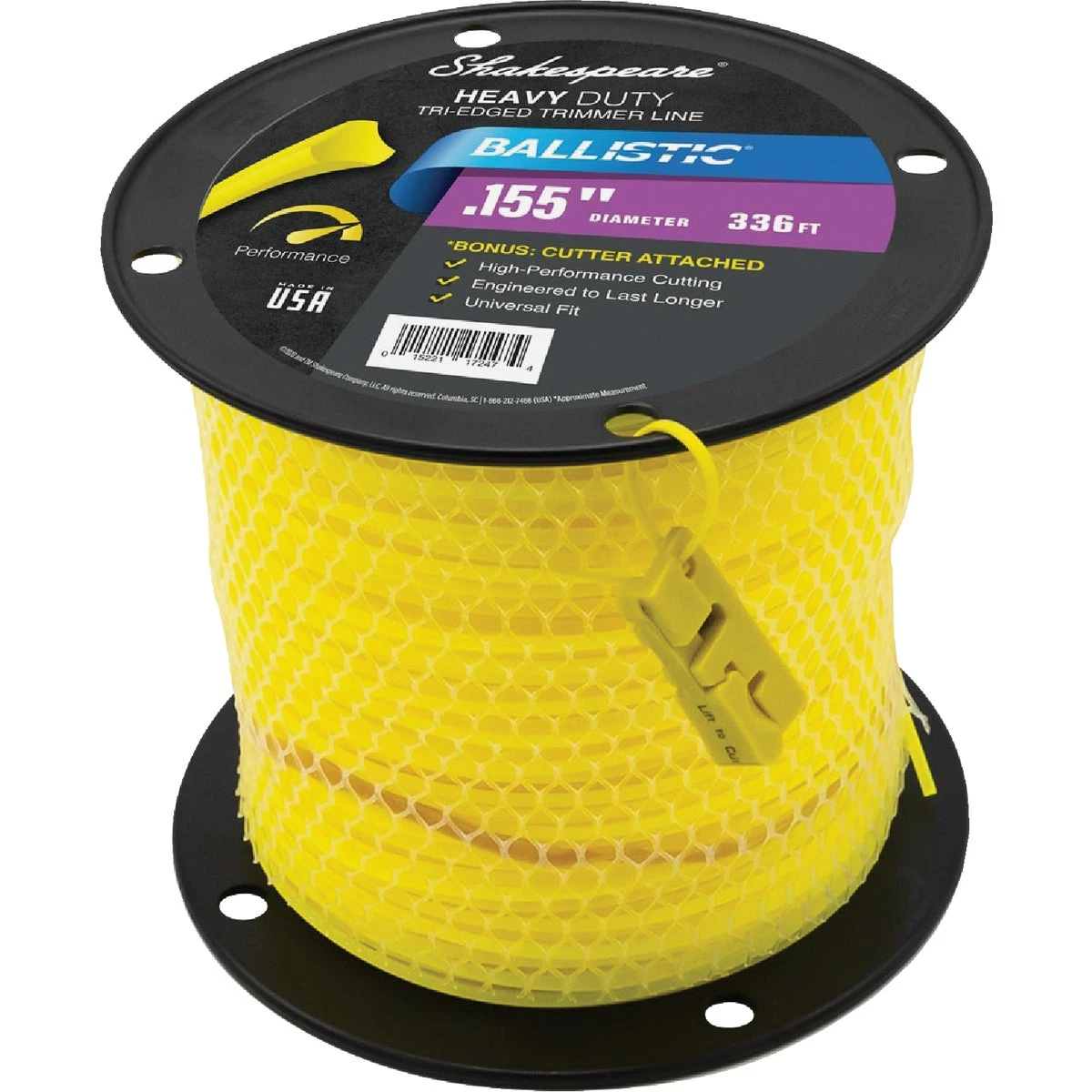 Ballistic .155" 3lb Spool Trimmer Line With Cutter For Landscapers