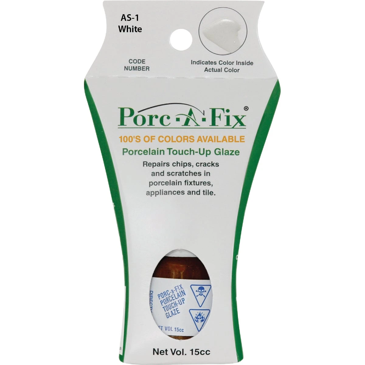 Porc-a-fix American Standard White High Gloss Porcelain Touch-up Paint, 15cc