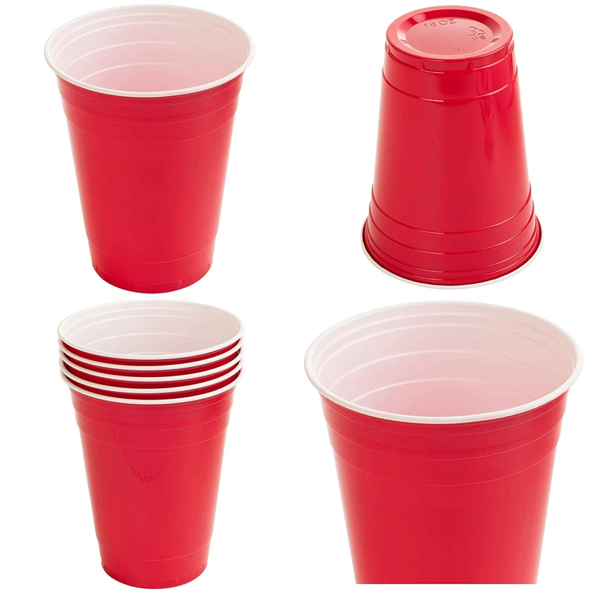 Party Cup, Plastic, Red, 16-oz., 18-Ct.