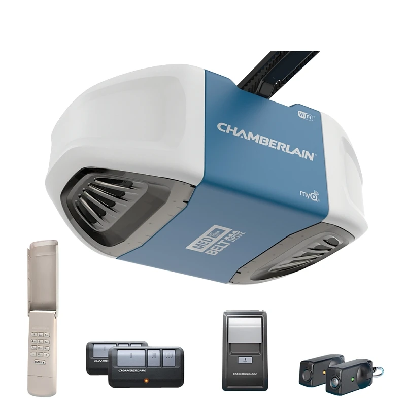 Smart Garage Door Opener with Ultra Quiet Half Horsepower Motor and Belt Drive System